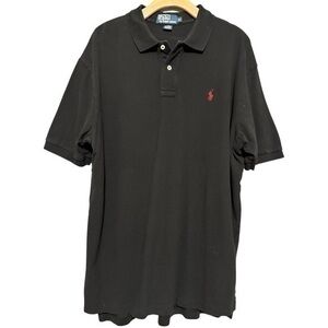 Polo Ralph Lauren Vintage Men’s XL Black Red Pony Logo Short Sleeve Polo Shirt